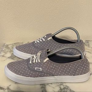 Vans Off the Wall Authentic Lo Pro Chambray Dot Sneakers Women Sz 9 Men 7.5 Shoe